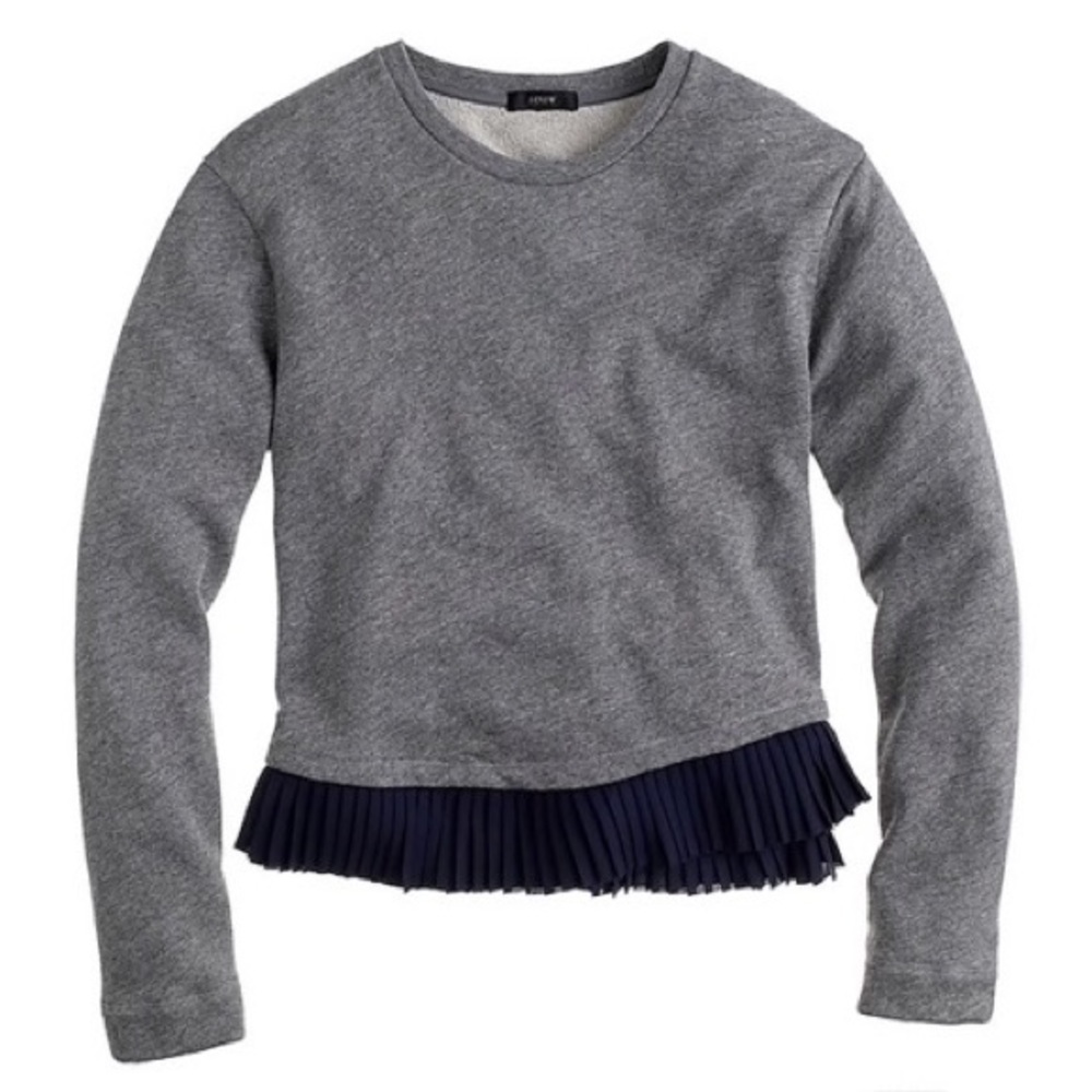 JCrew ruffle hem sweater sweatshirt